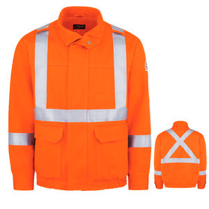 Chaqueta bomber con forro de Bulwark para hombre con ribete reflectante que cumple con la normativa CSA - JLJPOR