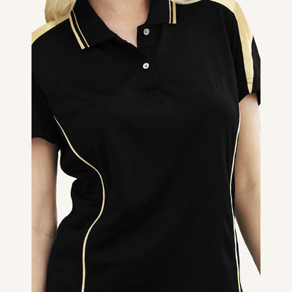 Pro Celebrity Ladies Maverick Vegas Gold Polo Shirt