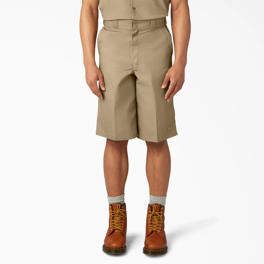 Dickies 13" Relaxed Fit Flat Front Work Shorts, Desert Sand, 48W, Clearance - Basics Clothing Store