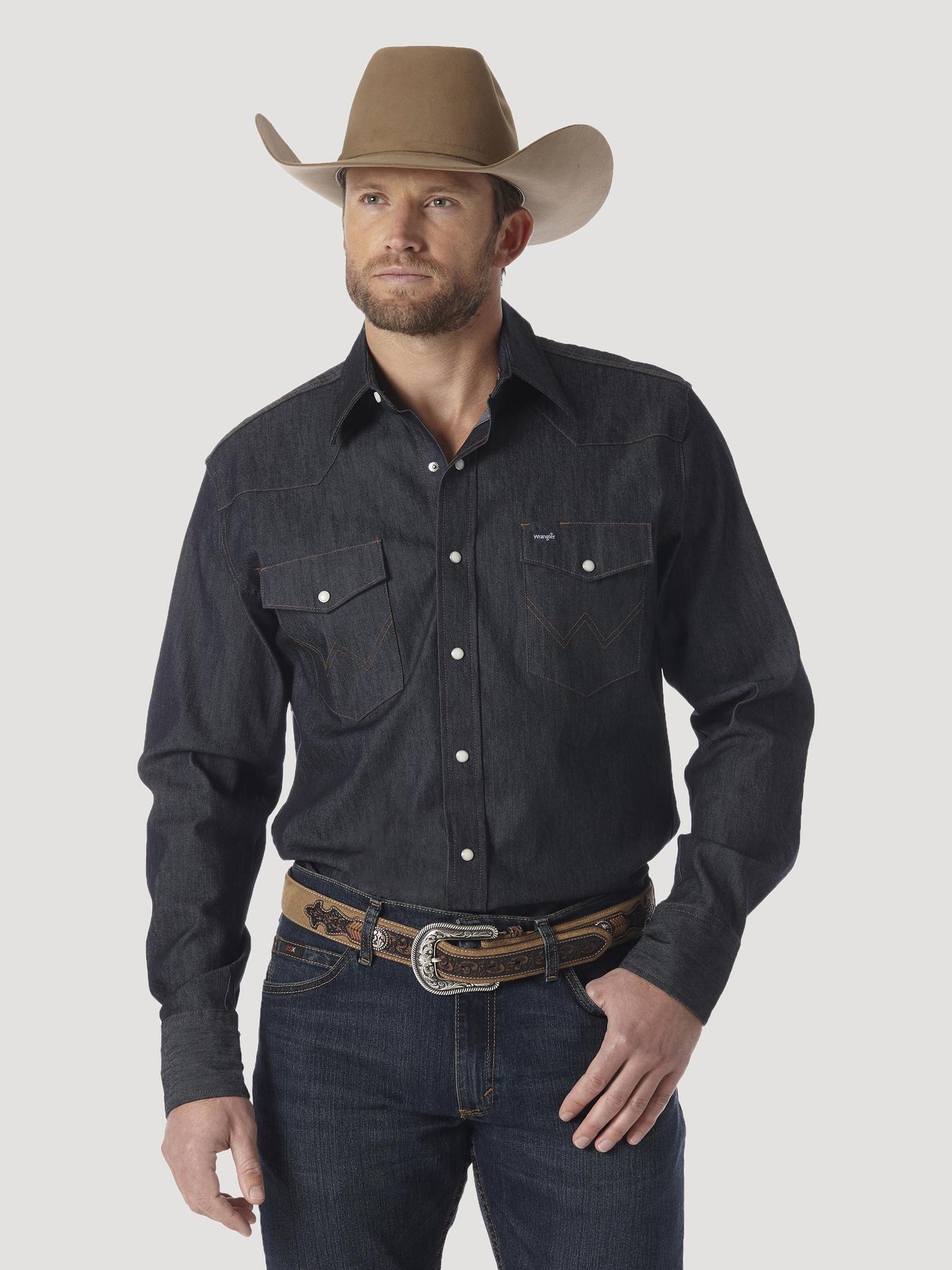 Wrangler® Advanced Comfort Workshirt - Denim - MACW01D - Basics Clothing Store