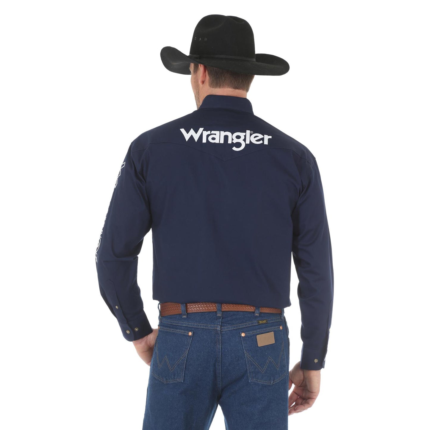 Wrangler® Men's Logo Long Sleeve Shirt - Navy