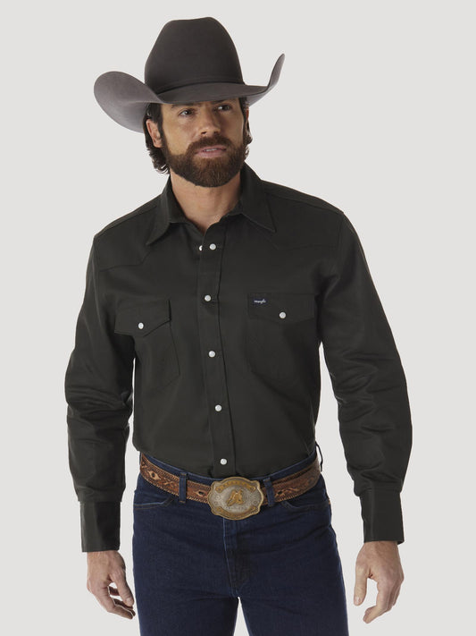 Wrangler® Men's Authentic Cowboy Cut® Work Shirt - Black Forest Green - MS70519