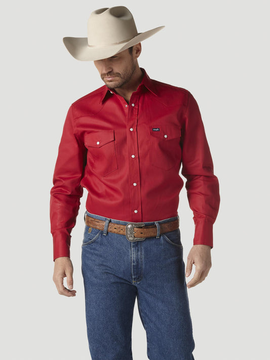Wrangler® Men's Authentic Cowboy Cut® Work Shirt - Red - MS70619