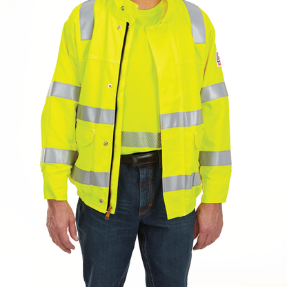 Bulwark Men's FR iQ Series® Lightweight FR Hi-Vis LS T-Shirt - SMK8