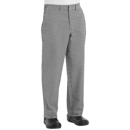 Red Kap Men's Checked Cook Pant -Black / White Check