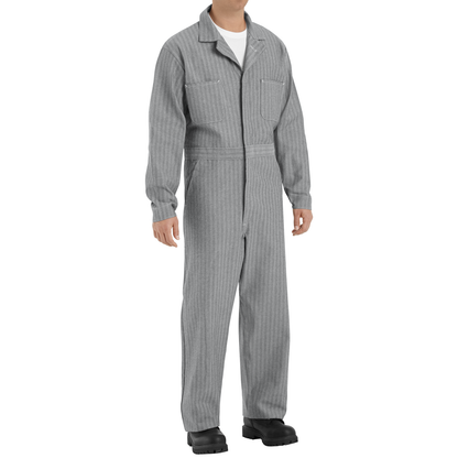 Red Kap Button-Front Cotton Coverall-Herringbone