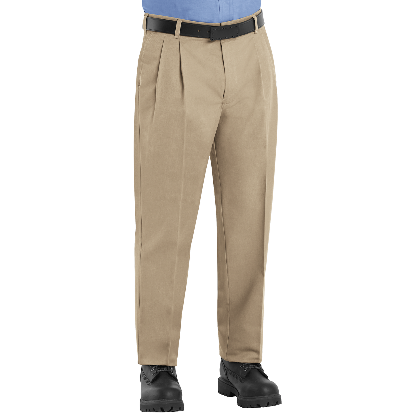 Red Kap Men's Pleated Twill Slacks-Khaki