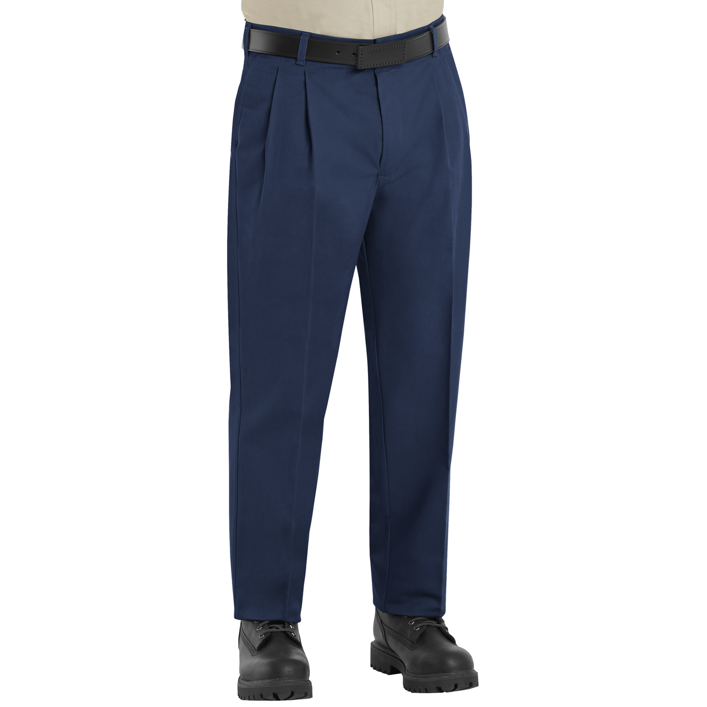 Red Kap Men's Pleated Twill Slacks-Navy