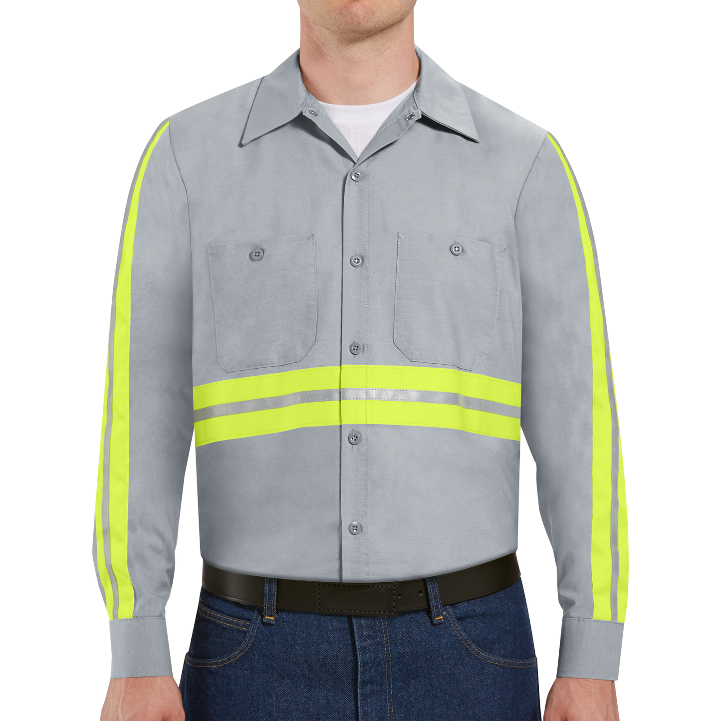 Red Kap Long Sleeve Enhanced Visibility Industrial Work Shirt