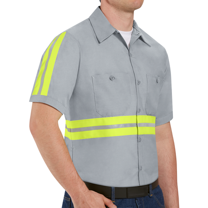 Red Kap Short Sleeve Enhanced Visibility Industrial Work Shirt