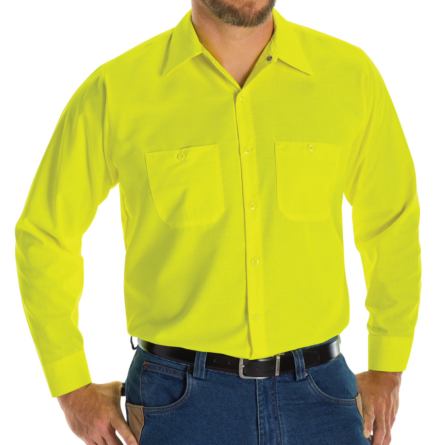 Red Kap Long Sleeve Enhanced Visibility Ripstop Work Shirt