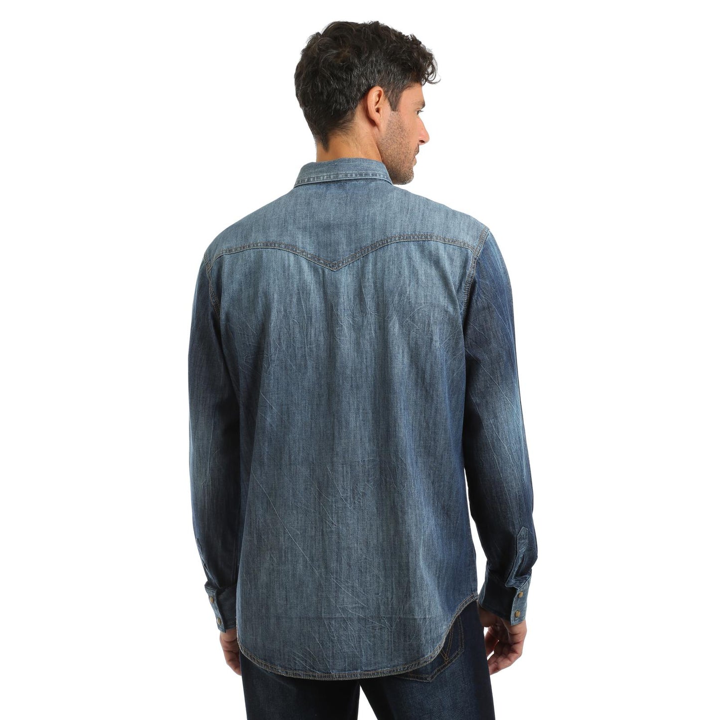 Wrangler® Men's Retro Premium Shirt - Blue Denim