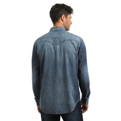 Wrangler® Men's Retro Premium Shirt - Blue Denim