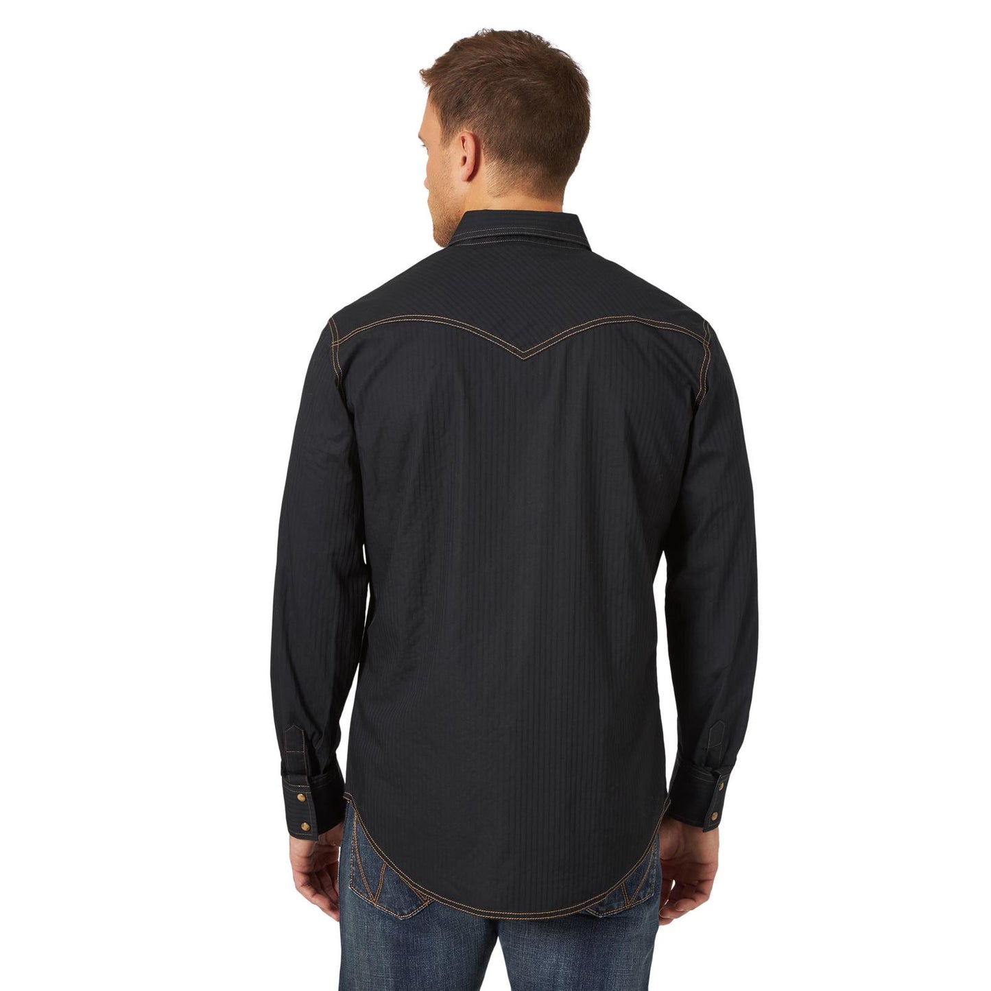 Wrangler® Men's Retro Trim Premium Long Sleeve Shirt - Black