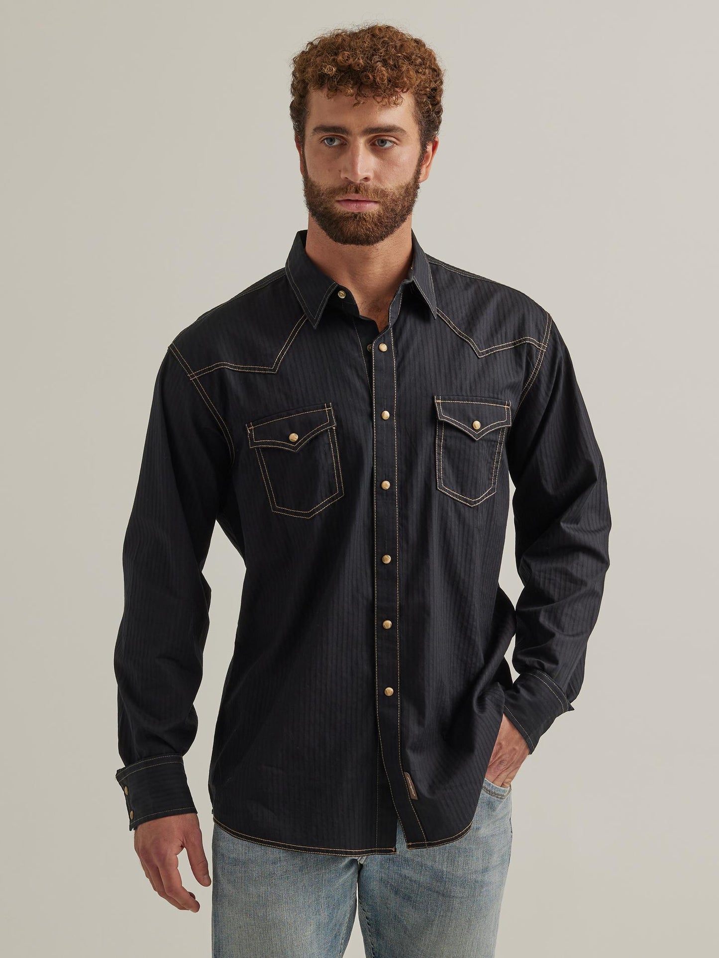 Wrangler Retro® Premium Long Sleeve Shirt - Black -  MVR532X