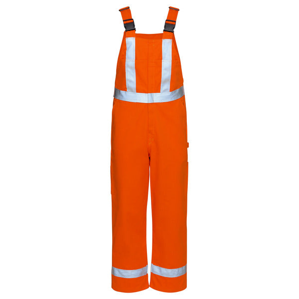 Bulwark® Men's Unlined Bib Overall with Reflective Trim - Orange -BLFXOR