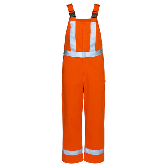 Bulwark® Men's Unlined Bib Overall with Reflective Trim - Orange -BLFXOR