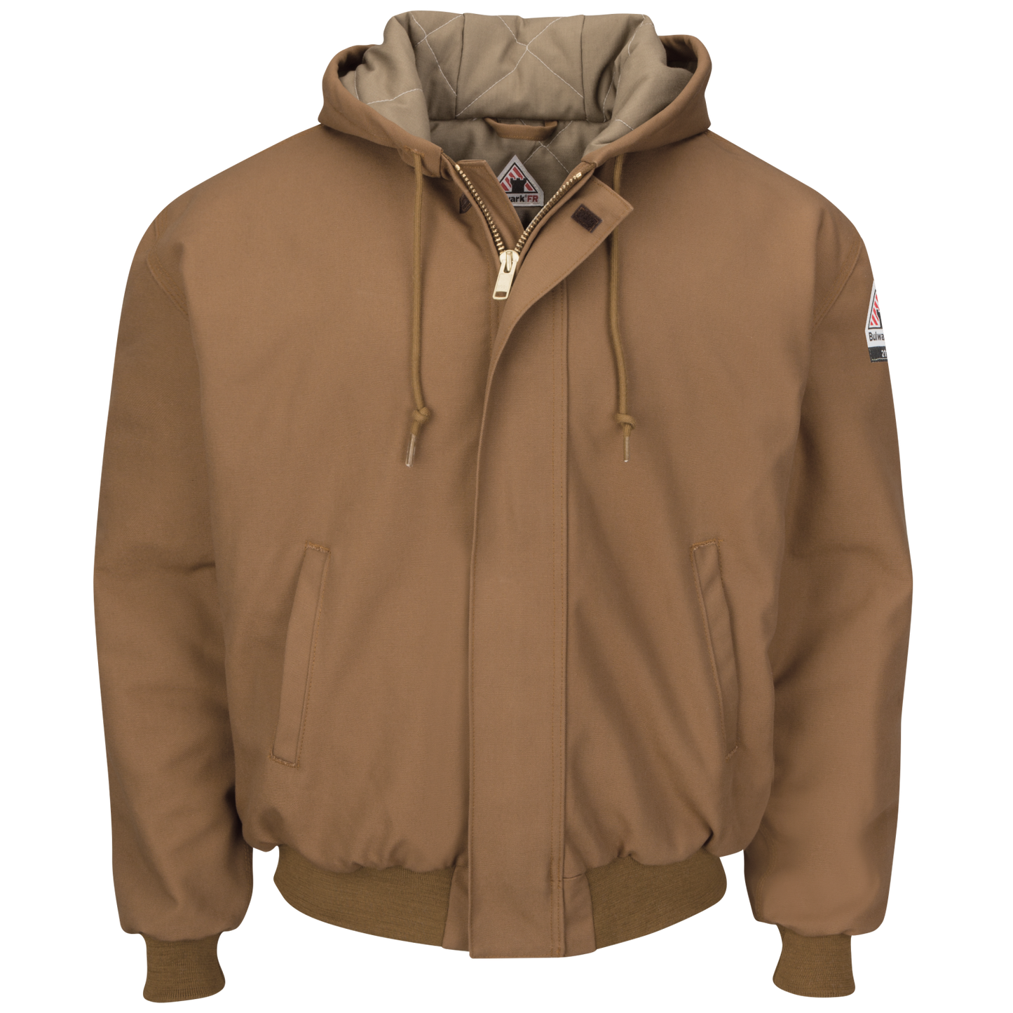 Bulwark Men's Heavyweight FR Insulated Brown Duck Hooded Jacket - JLH6