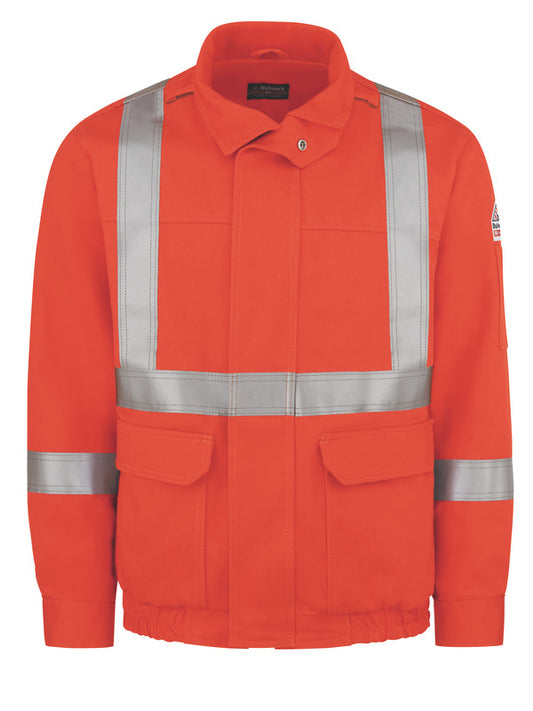 Bulwark® Men's Lined Bomber Jacket w/CSA Compliant Reflective Trim - Orange - JLJPOR