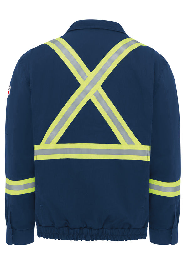 Bulwark®  Men's Lined Bomber Jacket with Reflective Stripe - Navy - JLJTNV