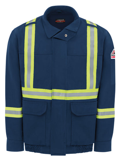 Bulwark®  Men's Lined Bomber Jacket with Reflective Stripe - Navy - JLJTNV
