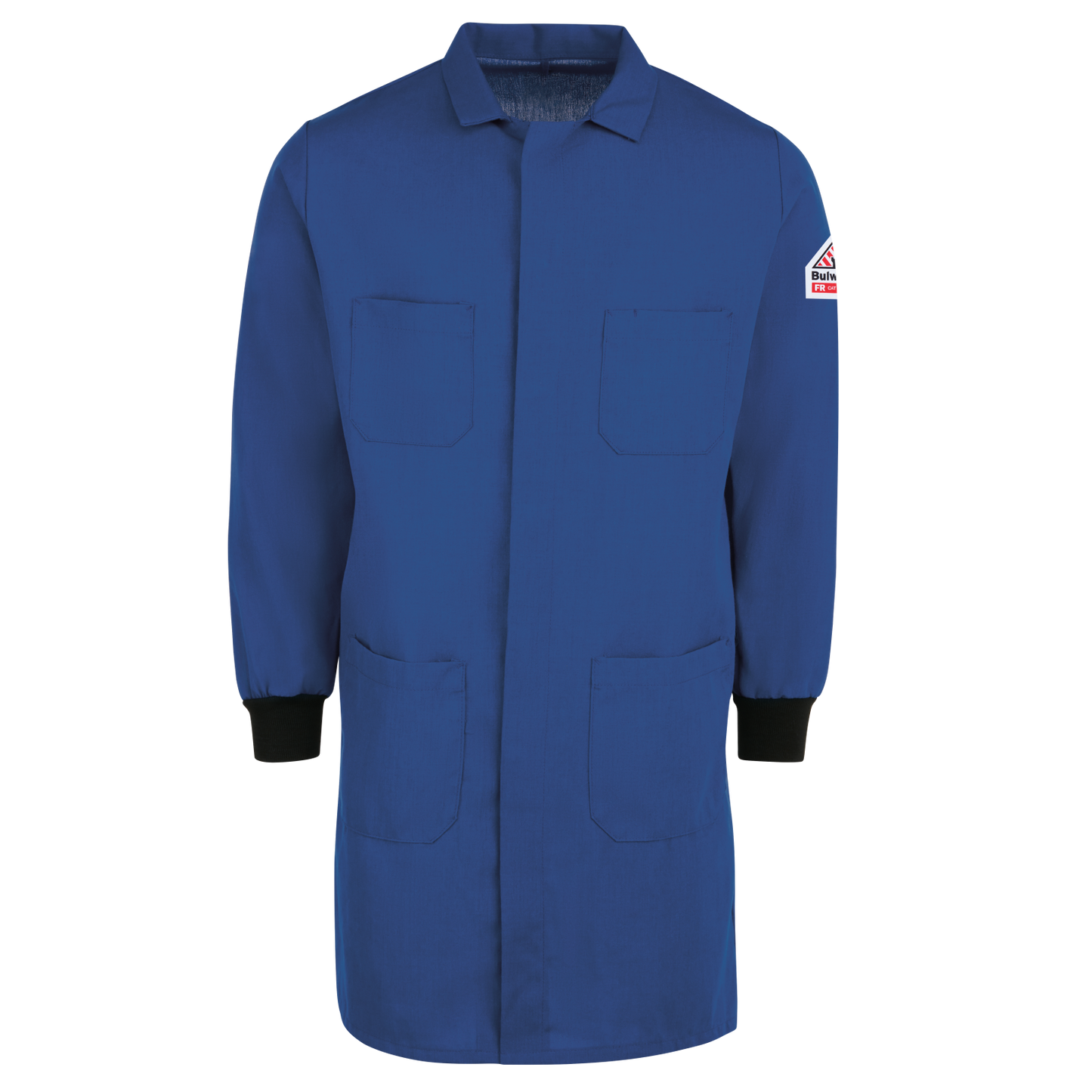 Bulwark Men's FR Lab Coat with Knit Cuffs-Royal Blue