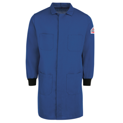 Bulwark Men's FR Lab Coat with Knit Cuffs-Royal Blue