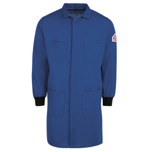 Bulwark Men's FR Lab Coat with Knit Cuffs-Royal Blue