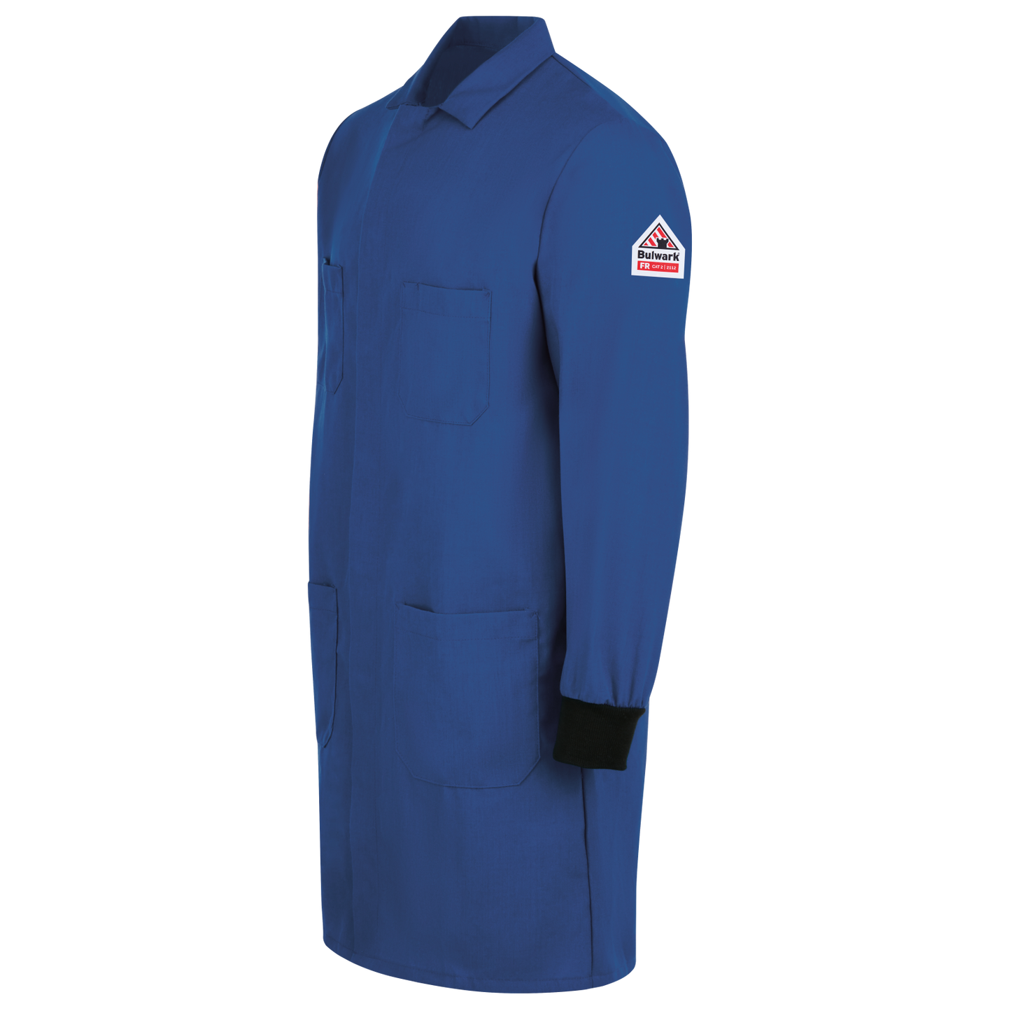 Bulwark Men's FR Lab Coat with Knit Cuffs-Royal Blue