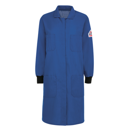 Bulwark Women's FR Lab Coat with Knit Cuffs-Royal Blue