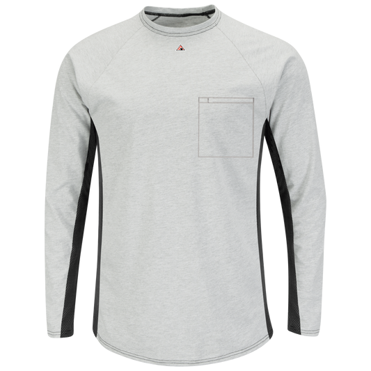 Bulwark Men's Long Sleeve FR Two-Tone Base Layer w/ Chest Pocket - MPS8