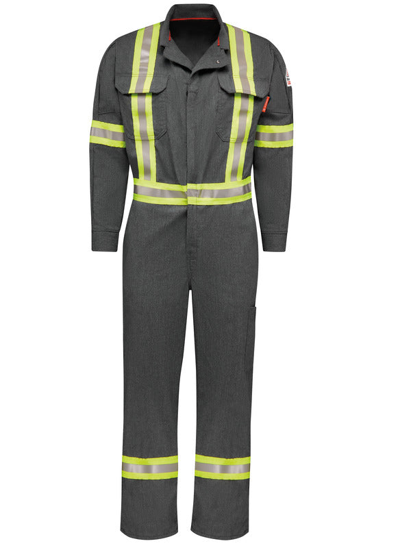 Bulwark® FR iQ Series Men's Mobility Coverall With Striping - Dark Grey - QC20CN