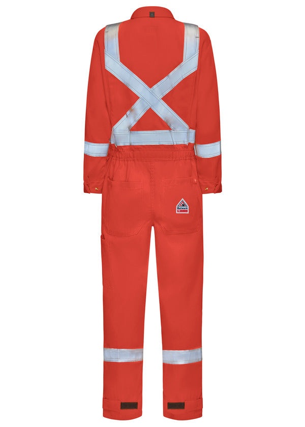 Bulwark® FR iQ Series Women's Mobility Coverall with Reflective Striping - Orange -QC5XOR