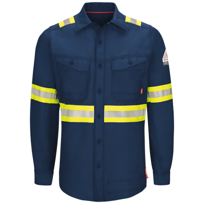 Bulwark Men's FR iQ Series® Endurance Work Shirt  - QS40  (GE-Grey) (NE-Navy) - Basics Clothing Store