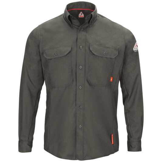 Bulwark iQ Series® Men's Lightweight Comfort Woven Shirt with Insect Shield-Dark Gray-QS50