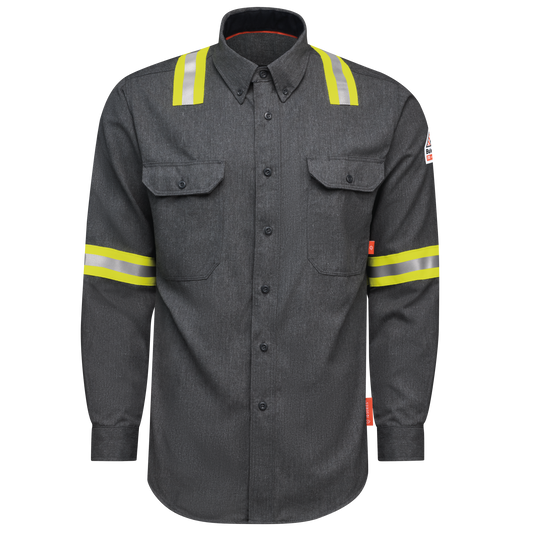 Bulwark Men's FR iQ Series® Enhanced Visibility Comfort Woven Lightweight Shirt  - QS50
