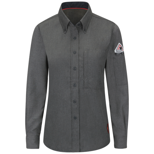 Bulwark iQ Series® Women's Lightweight Comfort Woven Shirt with Insect Shield-Regular-Dark Gray