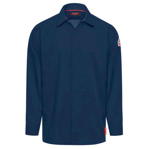Bulwark® iQ Series® Comfort Woven Men's Lightweight FR Food Processing Shirt -  QS58NV - Navy