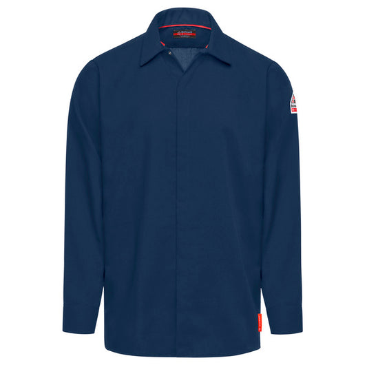 Bulwark® iQ Series® Comfort Woven Men's Lightweight FR Food Processing Shirt -  QS58NV - Navy