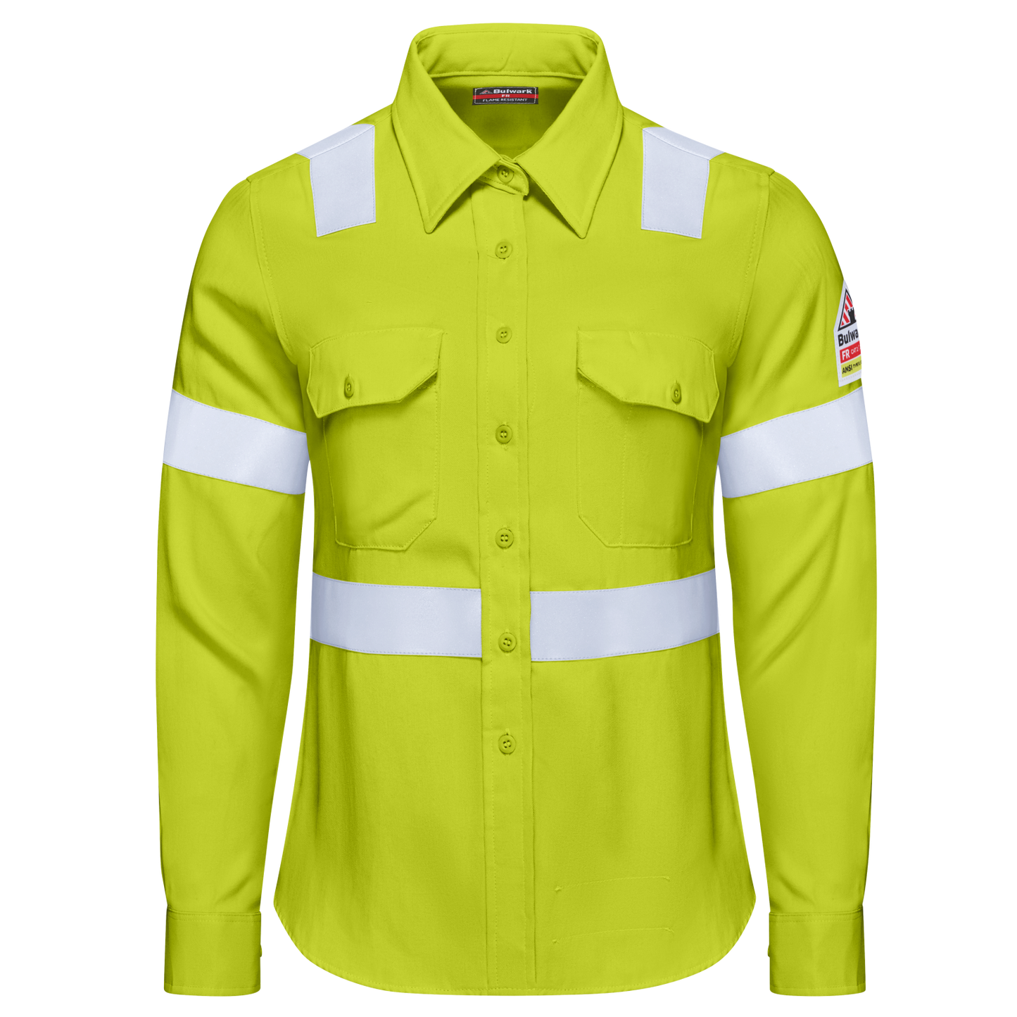 Bulwark Women's Hi-Visibility Work Shirt-Hi-Vis Yellow-Regular