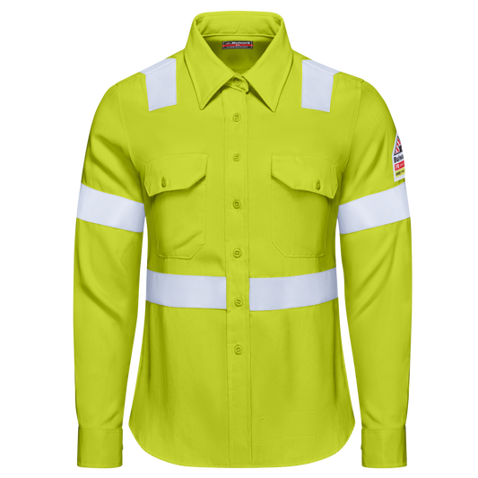 Bulwark Women's Hi-Visibility Work Shirt-Hi-Vis Yellow-Regular