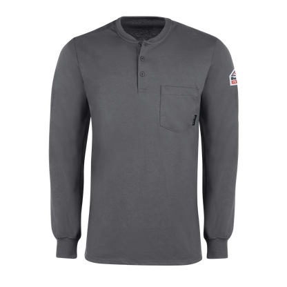 Bulwark Men's Long Sleeve Tagless Henley Shirt - SEL2