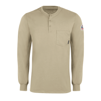 Bulwark Men's Long Sleeve Tagless Henley Shirt - SEL2