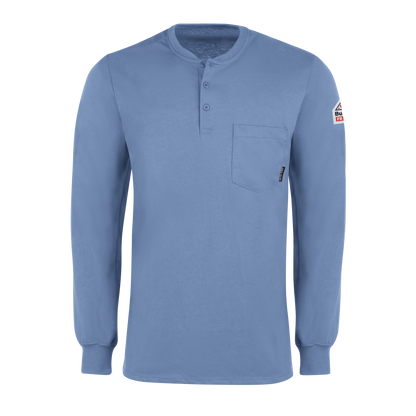 Bulwark Men's Long Sleeve Tagless Henley Shirt - SEL2