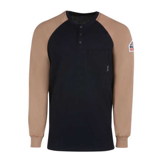 Bulwark Men's FR Lightweight Colorblock Henley T-Shirt - SEL4
