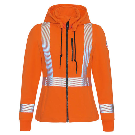 Bulwark® Women's Full Zip Fleece Jacket with Reflective Trim and Detachable Hood - Orange - 	SEZ7OR
