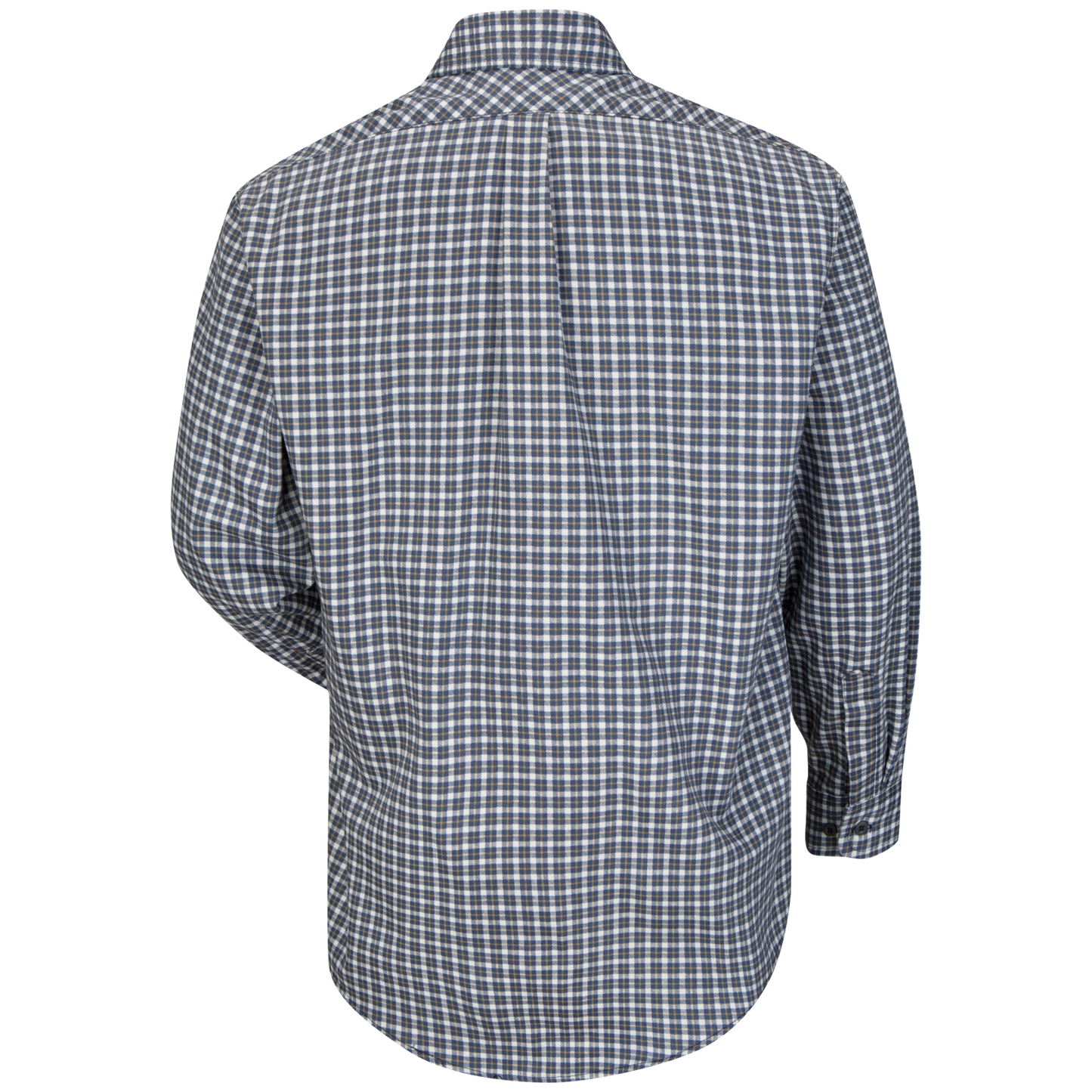 Bulwark Men's Lightweight FR Plaid Uniform Shirt-Navy / Khaki Plaid- SLD6