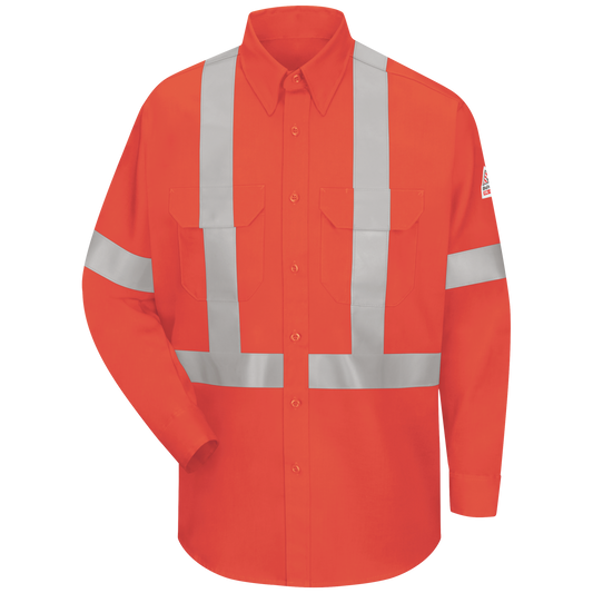Bulwark Men's FR® ComforTouch® Uniform Shirt with Reflective Trim - SLUSOR