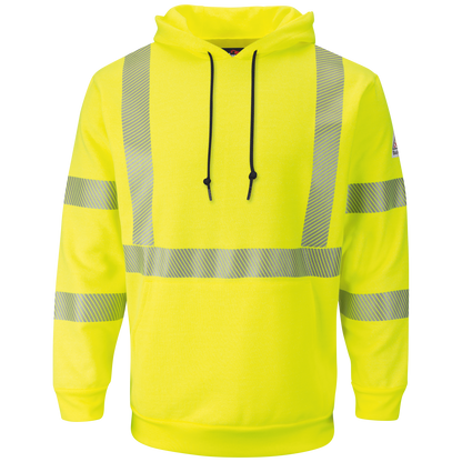 Bulwark Men's Hi-Vis Pullover Hooded Fleece Sweatshirt - SMH4