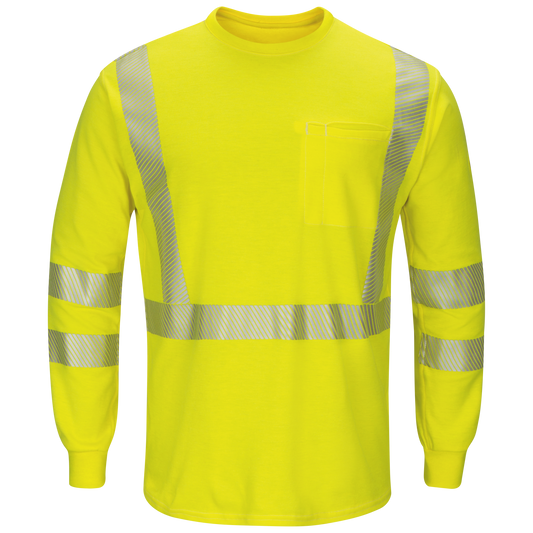 Bulwark Men's Hi-Visibility Lightweight Long Sleeve T-Shirt - SMK8HV